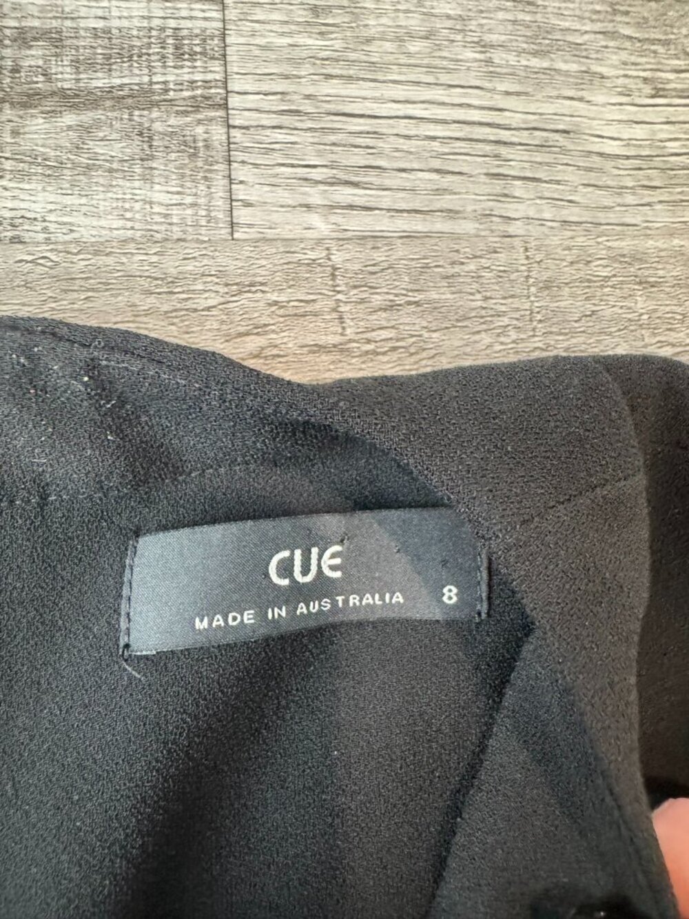 Cue Black Cap Sleeve Sheath Dress Size 8 Made In Australia R12 - Picture 2 of 5